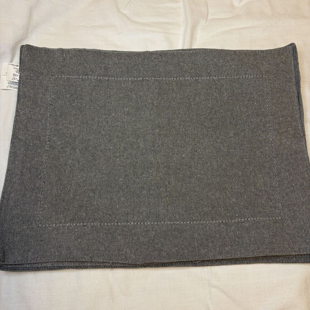 Hobby Lobby Set of 6 Gray Cotton Solid Rectangular Placemats 13 x 18